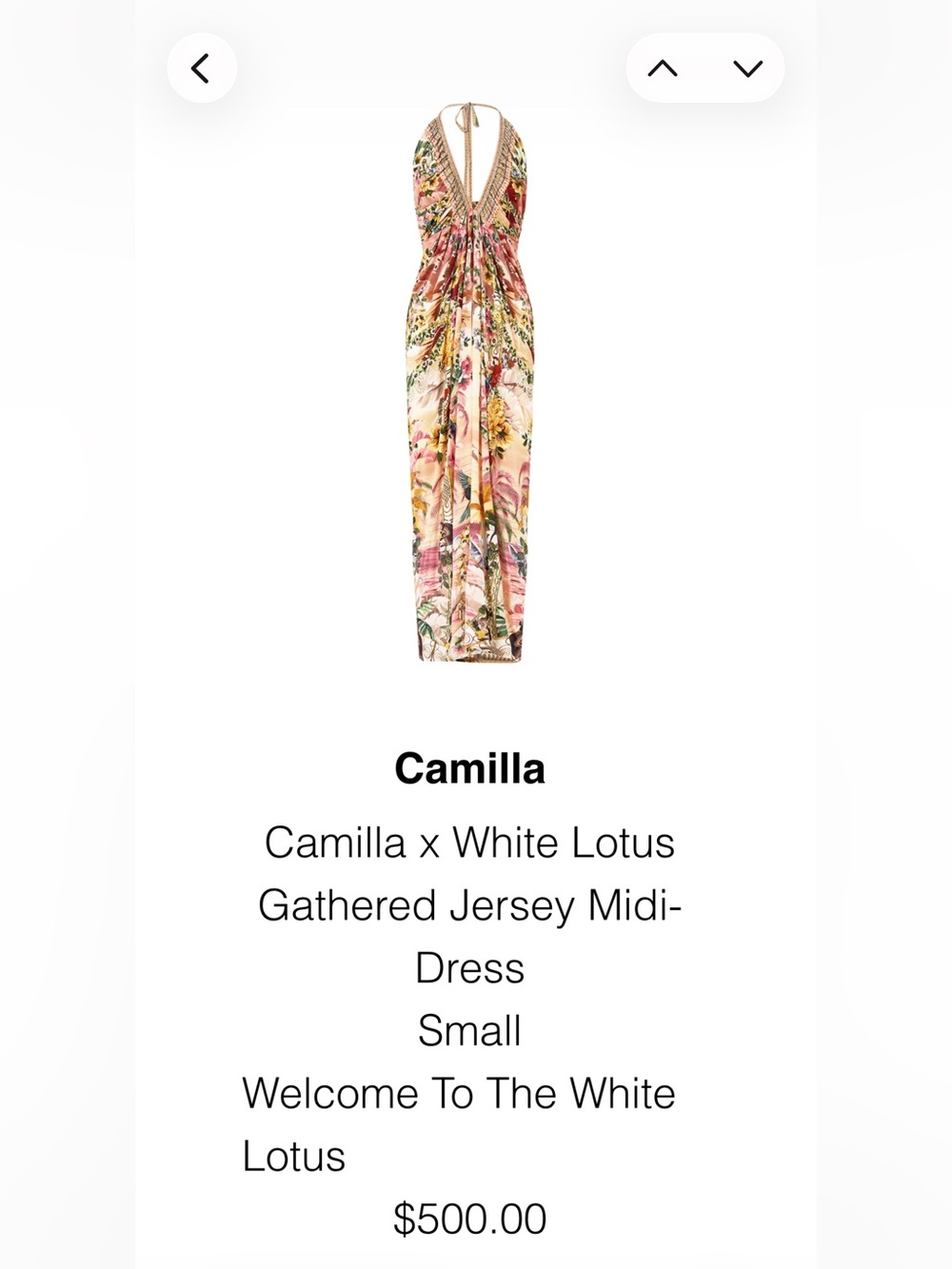Camilla Multicolor Floral Gathered Jersey Midi Dress